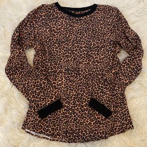 Johnston & Murphy leopard print too long sleeve size xs xsmall